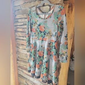 Saturday Sunday Sold By Anthropoligie Small Floral Dress With Sheer Trim Details